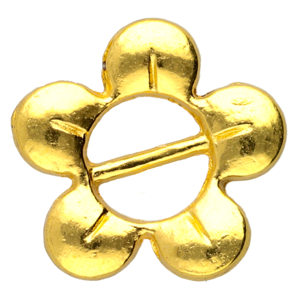 Flat Slider Bead Flower Gold
