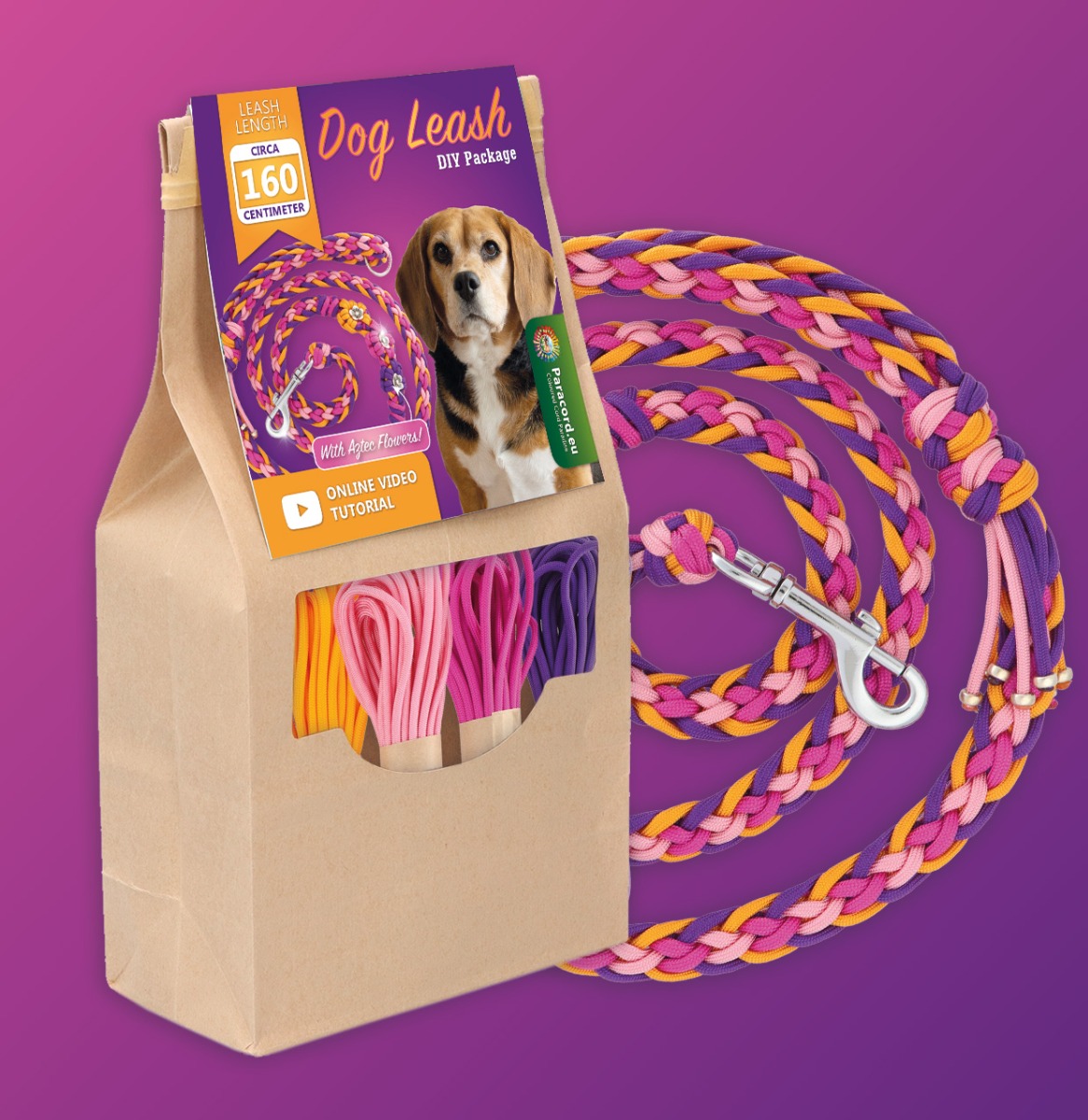 DIY Kit ''Aztec Sun Bar'' Make your own Dog Leash