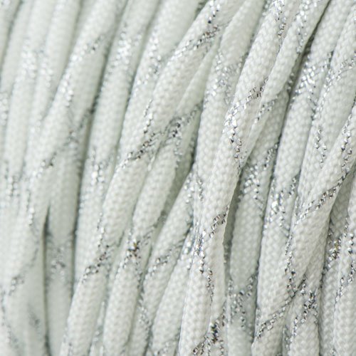Metallic Glitter White & Silver Tracer X Paracord 550 Type III