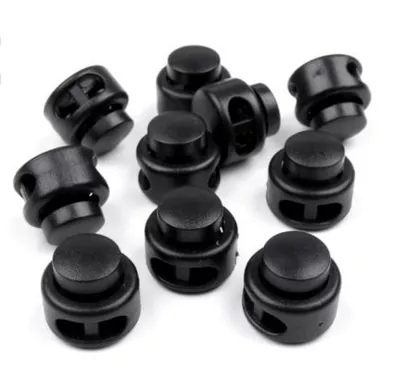 20PCS Cord Locks Black Drawstrings and Paracord Stopper Buttons Fastener Slider Single Hole Spring Stopper Slider Elastic Drawstring Rope Cord Locks Clip for Luggage Lanyard Backpack Rucksack Craft 