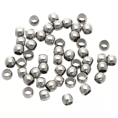 Black and White 50 Pieces Metal Round Hollow Spacer Beads 