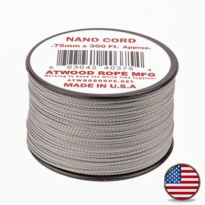 for sale online Atwood Rope Nano Cord Graphite 75mm 300 Ft 