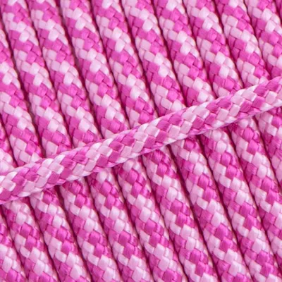 shiny and soft 5m polyester cord 5mm twisted light pink made of 3 twisted polyester cords